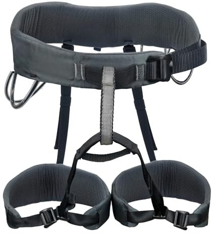 NewDoar Klettergurt, Dünner und Leichter Klettergurt, Halbkörpergurt, Taillenschutz, Verstellbarer Sicherheitsgurt zum Abseilen, Feuerrettung, Baumklettern, Baumpfleger mit Testbericht(Grau)