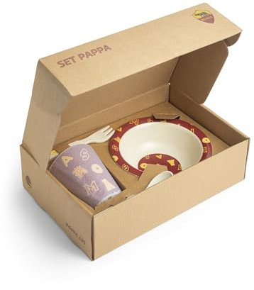 AS Roma ASR-DSET-23, Set Posate Unisex Bambino, Giallo e Rosso, Standard