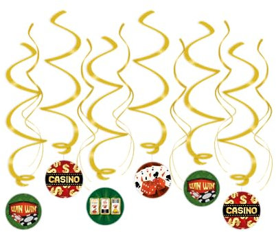 PD-Party 7024127 Swirl Dekoration | Elegant Stil | Hängende Dekoration - Casino, Mehrfarbig, 70cm Länge x 14cm Breite x 0.1cm Höhe