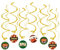 PD-Party 7024127 Swirl Dekoration | Elegant Stil | Hängende Dekoration - Casino, Mehrfarbig, 70cm Länge x 14cm Breite x 0.1cm Höhe