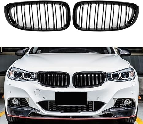 YIUBCZOQI Kühlergrill Nieren für 3er F34 GT Schwarz Glanz 2013-2020 | Frontgrill Sport,Doppelsteg Grill, 320i,328i,330i,335i,Nicht für F30/F31,ABS