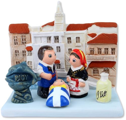Die handbemalte Kollektionskeramik Krippe aus der ganzen Welt (Griechenland, Rethymno)