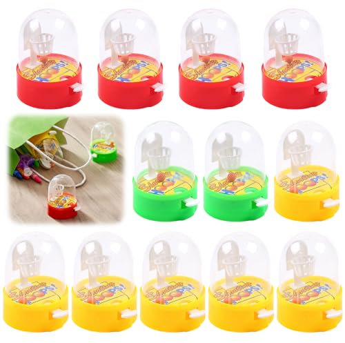 TECHEEL Finger Basketball,12 Mini Basketball Flipper, Finger Basketball Spiel, Mini Finger Spielzeug Basketball, Finger Basketball Game, für Jungen und Mädchen Geeignetes Spielzeug,Zufällige Farbe(A)