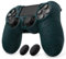 PlayVital Line & Dot Funda de Silicona para ps4 Control Accesorios Protectora Antideslizante con Tapas para el Pulgar Agarre Grip Caps para ps4 Slim para ps4 Pro Mando(Verde Oscuro)