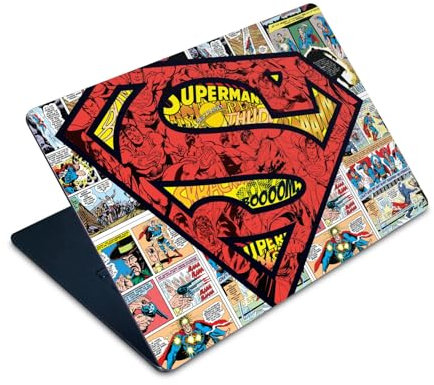 Head Case Designs Licenza Ufficiale Superman DC Comics Fuori Misura Loghi E Fumetti Vinile Sticker Pelle Adesivo Compatibile con Apple MacBook Air 15 M2 2023