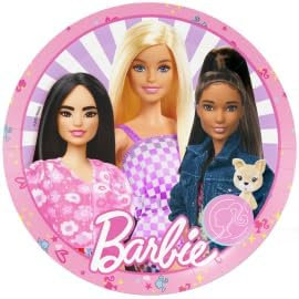 BeenSmile, 8 PLATOS 23 CM BARBIE, Platos Desechables para Fiesta de Cumpleaños Infantil, Artículos de Decoración para Fiestas Temáticas