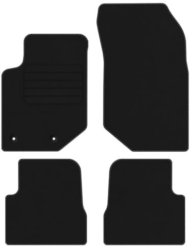 Velourmattenset für Jeep Avenger Benzin ab Bj. 2023 Basic runde Befestigungen Automatten Veloursfussmatten Mit Absatzschoner Passform Neu