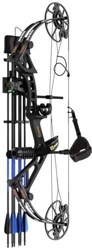 Sanlida 2024 New Dragon X7 Ready to Hunt Compound Bow Package for Adults, Archery Compound Bow and Arrow Set, 0-70 Lbs Draw Weight, No Bow Press Needed, Limited Life-time Warranty (Black)