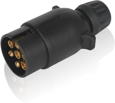Qiping Prise Remorque 7 Broches, 12V Connecteur de Prise de Remorque Électrique Étanche,pour Remorque Caravane Camion RV
