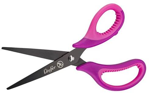 Läufer 87228 Ergonomische Schulschere, spitz, Schule ab 1. Klasse, lila/pink, Bastelschere für Rechtshänder