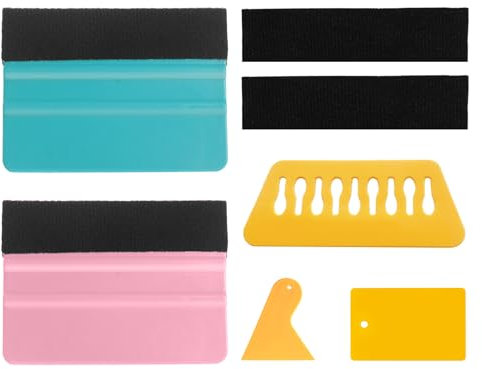 2 Vinyl Squeegees, 2 Replacement Cloths, 3 Small Squeegees, Window Tinting Tool, Vinyl Applicator, Window Film Squeegee, Felt Squeegee Packaging Tool