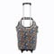 Eco Chic Lightweight Collapsible Shopping Trolley with Detachable Grocery Tote Bag (Flowers Grey)