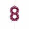 mciskin Pink Leopard Number Candles, Leopard Birthday Decorations, Pink Cheetah Number 8 Candles for Cake,Girls 8th Birthday Decorations, Cheetah Theme for Girls Women Party Supplies