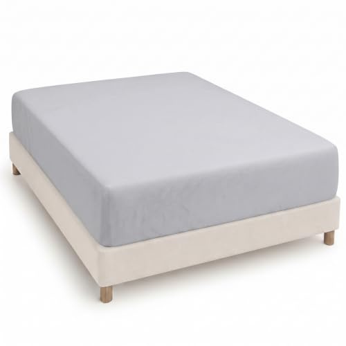 Degrees Home - Collection - Spannbettlaken – 100% Polyester, Hochwertige Mikrofaser, Rundum-Gummizug, Atmungsaktiv & Pflegeleicht, Oeko-Tex Standard -90x200x33 – Grau