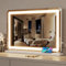 ZL ZELing Hollywood Schminkspiegel mit Beleuchtung, Spiegel mit Beleuchtung Tischspiegel mit 3 Farbbeleuchtungsmodi Touch Schalter Vanity Spiegel 10x Vergrößerung Tischplatte & Wandhalterung 80x55cm