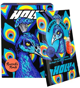 HOLY Energy Booster Probier-Box 'Peacock's Punch' Energy Drink Pulver Ananas, Limette & Kokosnuss - 10 Portionen mit NewCaff & Grüntee Extrakt - zuckerfrei, vegan, 100% natürliche Fruchtaromen