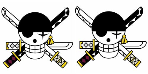Pure Print Cut Anime Peeker Piraten Bande Auto Aufkleber – 2 Stück 9cm – Totenkopf Luffy Manga Sticker – Für Auto, Laptop, Motorrad (Logo)