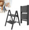 Froadp Escalera plegable de 2 peldaños, antideslizante, de hierro, multifuncional, para casa, cocina y exterior, soporta hasta 250 kg