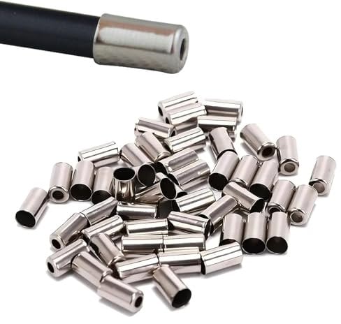 100 Pcs Bicycle Brake Cable Caps Alloy Bike Brake Cable End Crimp Caps for Road Mountain Bikes