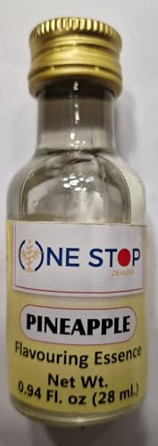 One Stop Dealers Food Essence Pineapple 28ml | Pineapple Flavoring | Ideal for Baking, Desserts, & Beverages | Strong & Authentic Taste (Pack of 1)