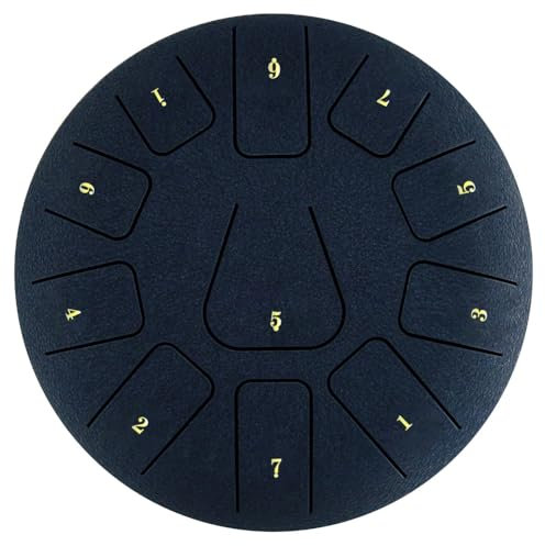 Junterone 8 Steel Tongue Drum, 11-Ton Tamburin mit Drumsticks und Fingerpicks für Meditationen Tamburin Instrument E