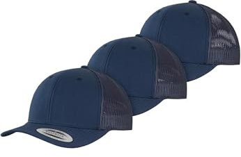 Flexfit Unisex 6606B-Retro Trucker 3-Pack Baseball Cap, Navy+Navy+Navy, one Size