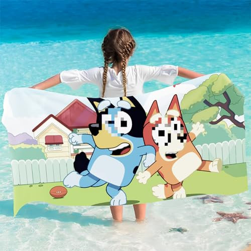 yumcute 75 x150cm Kinder Handtuch Badetuch, Bl-uee Strandtuch Kinder, Mikrofaser Badetuch, Handtücher Badehandtuch Jungen, Weiches und Saugfähiges Badetuch, Strandtücher für Schwimmen Gym Travel