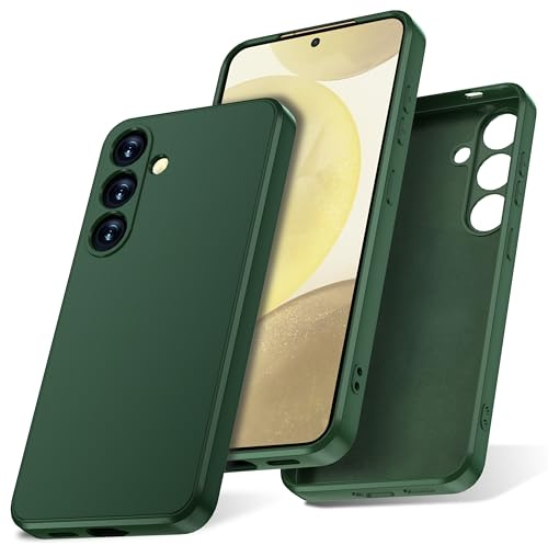 Watana Hülle für Samsung Galaxy S24 5G,Soft Touch SilikonHülle,Grün | HandyHülle Case mit Rutschfeste Hülle Silikon mit Mikrofaserfutter,für Samsung Galaxy S24 Hülle