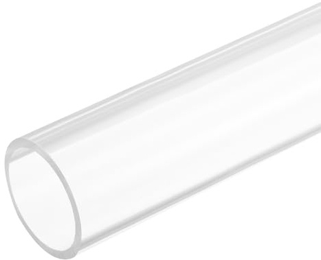QUARKZMAN 2 Stück PVC Transparent Rohr Innendurchmesser 32mm LÄNGE 350mm | Acryl Kunststoffrohr, Stehlampen Möbel, Durchmesser 36mm, Für Lampenbau