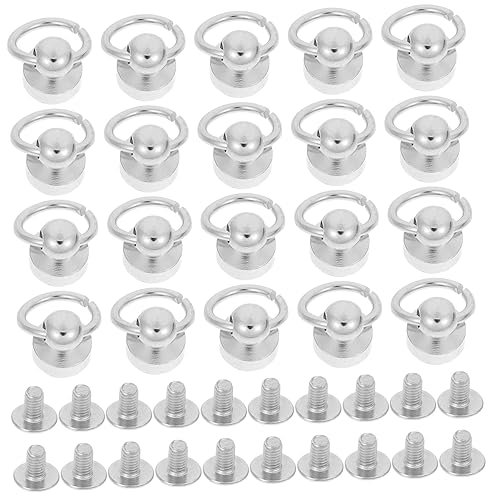 NUOBESTY 20sätze Teiliges Diy Kupfer Nieten Schraube Lederhandwerk Zubehör Für Handyhülle Taschen Gürtel Langlebige Silberfarbene Ringkopf Druckknöpfe Für Kreative Bastelprojekte