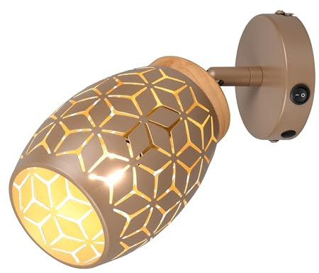 RL LIVE YOUR LIGHT Reality Leuchten Wandspot Bidar R81571765, Metall Coffee, exkl. 1x E14