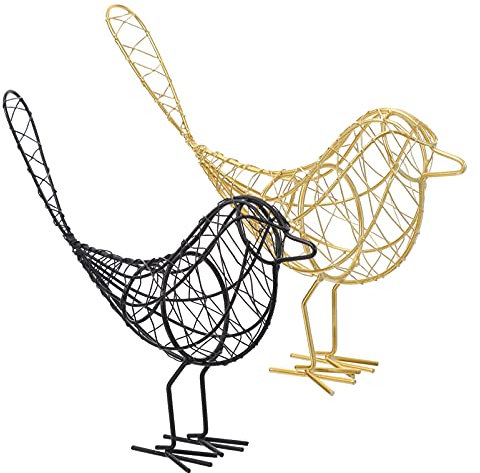PRETYZOOM 2stücke Draht Vogel Figurine Decor Handwerk Vogel Form Hause Ornament Wohnkultur Garten Dekoration