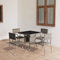 Fasba 5-TLG. Garten Essgruppe 4 Personen, Sitzgruppe Outdoor, Gartenmöbel 4 Stühle und Tisch, Poly Rattan Grau/ 3059443