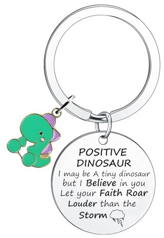 Ghloyza Porte-clés inspirant en forme de dinosaure pour les amateurs de dinosaures, Argenté., taille unique