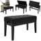 DHQCQL Klavierhocker Höhenverstellbar, Klavierbank mit Aufbewahrungsbox, 73 x 33 x (46-56) cm Klavierstuhl, Piano Hocker mit PU Lederkissen für 2 Personen, Schwarz