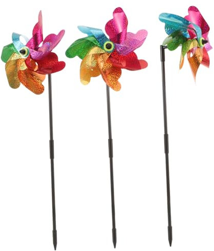 Toyvian 3 Sätze Windmühlendekoration Garten Dekorative Windmühle Windrad- Windradspinner Für Den Hof Gartenwindmühle Dekoration Windräder Für Den Hof Plastik 3 Stück * 3