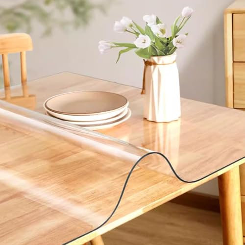2mm Folie für Ihren Tisch tischfolie für glastisch nach maß,Rechteckig Tischdecken Wasserdicht für Coffee Table,Transparent Restaurant,Kitchen/Esszimm