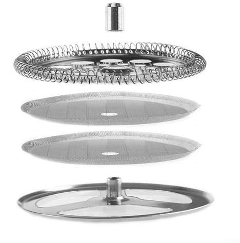 For French Press Accessories 4 Pcs Replacement Filter Kit with Stainless Steel Mesh Screens and Plates for Coffee Lovers (350ML)