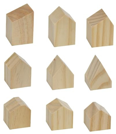 rockible Piccoli blocchi di legno a forma di freccia, blocchi di legno non finiti per la creazione di casette per feste, 9 Pezzi