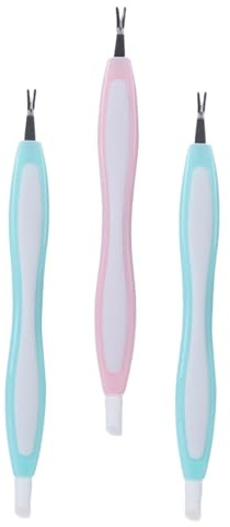 Tofficu Edelstahl Nagelhaut Gabel 3 Stück Maniküre Pediküre Werkzeug Tragbar und Griffig Professionell für Nageldesign Zufällige Farbe