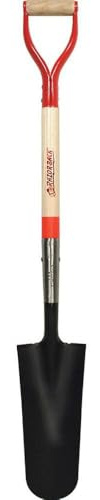 AMES/TRUE TEMPER 47202 Razorback Drain Spade D-Grip Hardwood Industrial Gauge