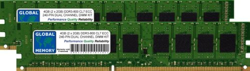 4GB (2 x 2GB) DDR3 800MHz PC3-6400 240-PIN ECC DIMM (UDIMM) MEMORIA RAM KIT PER SERVER/STAZIONI DI LAVORO/SCHEDE MADRI