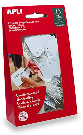 APLI 7007 - Etiquetas colgantes blancas 13 x 34 mm 200 u.