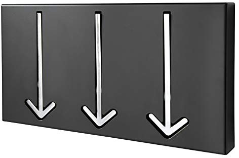 Moderne Design Wandgarderobe ARROW - 30 cm - schwarz mit 3 Haken Garderobe Kleiderhaken