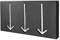 Moderne Design Wandgarderobe ARROW - 30 cm - schwarz mit 3 Haken Garderobe Kleiderhaken