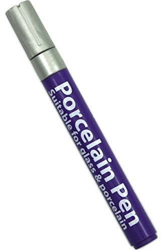 Silver Porcelain, Ceramic & Glass Paint Marker Pen by BCreative ®