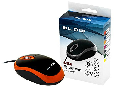 Blow Mouse Ottico USB MP-20 7 USB Cavo 1,1 m Illuminazione Colori (Arancione)