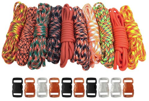 Paracord Planet Bastelsets Typ III, 250 kg, mit Schnallen, 300 m, Orange