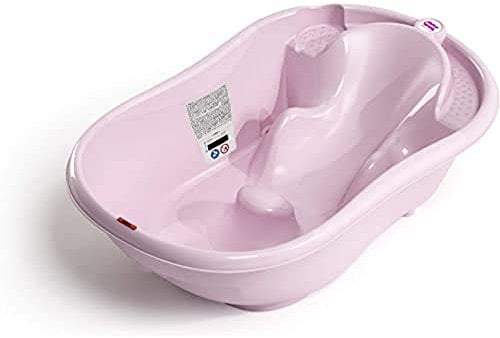 OKBABY Onda - Bañera con diseño ergonómico - para bebés de 0 a 12 meses - Rosa