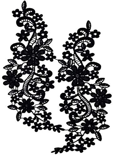Lace Pattern Patch, Acrylic, Schwarz, 2